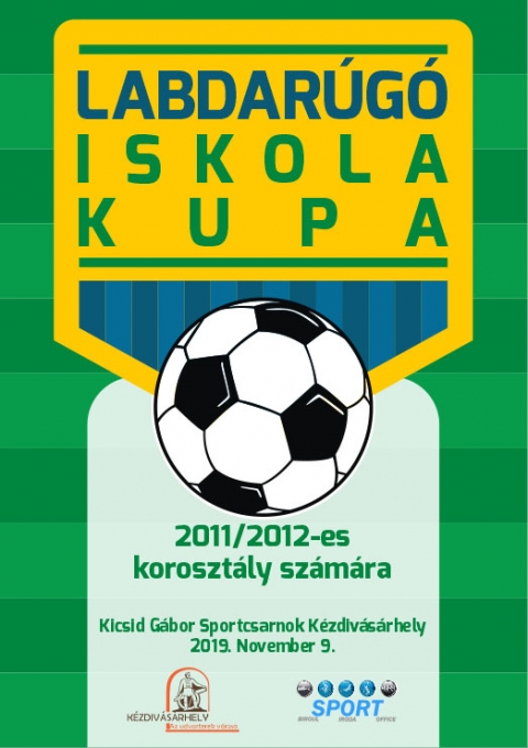Labdarúgó Kupa a 2011/2012-es korosztály számára - A kézdivásárhelyi Sportiroda Labdarúgó Kupát szervez 2011/2012-es korosztály számára a Kicsid Gábor Sportcsarnokban 2019. november 9-én.