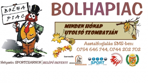 Augusztusi Bolhapiac a Sportcsarnok előtti téren - 2020. augusztus 29-én, szombaton megtartásra kerül az év Augusztusi Bolhapiaca, ami a kézdivásárhelyi sportcsarnok előtti téren kerül megszervezésre. Remélhetőleg az idő is kitart és nyugodtan gazdát cserélhetnek az eladásra szánt termékek. Természetesen a csere-bere lehetőség is adott lesz.
A kedves látogatók, érdeklődők és vásárlók az előírásoknak megfelelően jelenjenek meg a rendezvényen. A maszkok használata kötelező és a tömörülés, meg csoportos megjelenés szigorúan tilos.