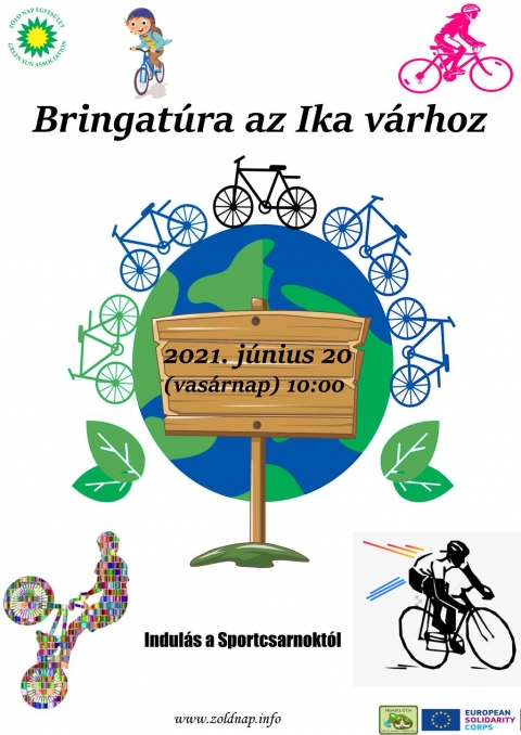 Bringázzunk együtt az Ika várhoz - 2021. június 20-án (vasárnap) reggel 9:30-kor a Zöld Nap Egyesület biciklitúrát szervez a céhes város Sportcsarnokától az elmúlt években kialakított Nemere Útján. A megmozdulás alkalmával az alábbi településeket érintik: Kézdivásárhely - Torja - Futásfalva - Ikafalva - Felsőcsernáton (Ika vára) - Kézdivásárhely. A túrakerékpározás remek kikapcsolódást, sportolási lehetőséget, valamint testi és lelki feltöltődést biztosít a résztvevők számára. A túra folyamán kulturális - természeti látványosságok megtekintésére is sor fog kerülni.
Szükséges felszerelés: az időjárásnak megfelelő öltözet, élelem és pénz igény szerint, és természetesen a jó állapotban lévő kerékpár. A túra nem túl nehéz, 10 éves kortól, sebességváltós biciklivel teljesíthető. Sisak viselése melegen ajánlott, főleg a fiataloknak. Minden érdeklődőt szeretettel várnak, a 14 éven aluli gyermekek csak előzetes egyeztetés alapján írásos szülői engedéllyel jöhetnek a 50 km hosszú bringázásra. (ezzel kapcsolatos formanyomtatvány és bővebb információ a szervezőktől igényelhető).
Előzetesen regisztrálni, jelentkezni Ráduly Attilánál (0766 611066 vagy az office@zoldnap.info e-mail címen) lehet. A túrán a részvétel ingyenes, eső vagy rossz idő esetén elmarad.
Támogató: a Bethlen Gábor Alapkezelő Zrt. és az Európai Szolidaritási Testület
Médiatámogatók: Kezdi.info, Székely Hirmondó, Siculus Rádió, Háromszék, Profi Rádió, Szék-helyek
Plakátterv: Halis Özcan