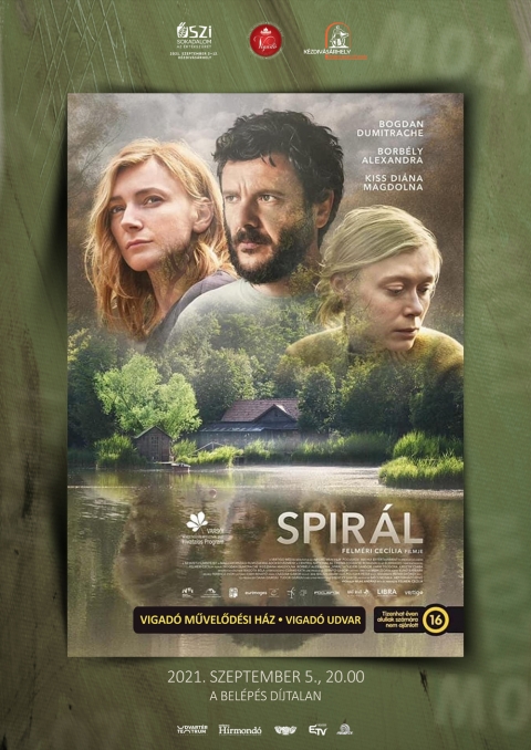 Felm�ri Cec�lia: Spir�l c�mű filmje a Vigad� Moziban - A Vigad� Művelőd�si H�z szervez�s�ben, 2021. szeptember 5-�n (vas�rnap), 20 �r�t�l, a Vigad� Mozi most egy magyar filmdr�m�t hoz a nagyk�z�ns�g el� Felm�ri Cec�lia: Spir�l c�mű filmje �ltal. A filmet a Művelőd�si H�z Nagyterm�ben n�zheti meg a k�z�ns�g.

https://www.youtube.com/watch?v=ZUjmpzld_4U

Egy f�rfi �s k�t nő k�l�n�s h�romsz�gt�rt�nete bontakozik ki egy t�parti h�zban. A titokzatos m�don eltűnt ap�r�l a fi�ra hagyom�nyozott horg�szt� t�vol esik a v�rost�l, egy elszigetelt, var�zslatos vil�g. Halak, madarak, vad�llatok b�k�snek tűnő otthona. A felsz�n alatt azonban titkok lappanganak �s az �vszakok k�rforg�s�val egy�tt a horg�sztavat gondoz� f�rfi �s k�t nő balj�s t�rt�nete is beteljesedik. L�lektani krimi az elenged�sről, az ism�tlődő kapcsolatokr�l, a konfliktusokr�l �s a szemben�z�s neh�zs�geiről.

A Spir�l Felm�ri Cec�lia kolozsv�ri rendező (Boldogs�gpasztilla, V�gtelen percek, M�ty�s, M�ty�s, Kakukk) első nagyj�t�kfilmje. 