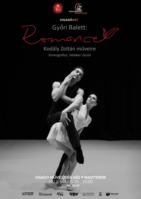A Győri Balett: Romance c�mű, Kod�ly Zolt�n műveire k�sz�lt előad�sa a Vigad�ban - A Vigad� Művelőd�si H�z szervez�s�ben, 2022. m�jus 26-�n (cs�t�rt�k�n), 19 �r�t�l, a Győri Balett, Romance c�mű, Kod�ly Zolt�n műveire k�sz�lt előad�s�t tekinthetik meg az �rdeklődők, a Vigad� Művelőd�si H�z nagyterm�ben.

�les feh�r f�ny has�t bele a t�rbe, megvil�g�t egy f�rfit. Csend van. Csap�sol�s hangjai szűrődnek be. Ritmusa gyorsul, egyre hevesebb. Ism�t csend. A f�rfi �sszeesik. A h�tt�rben emberek tűnnek fel, az asszonyok fekete fejkendőt k�tnek, egy nő kiv�lik a t�megből�
https://www.youtube.com/watch?v=SH-UG9zrE4M
Velekei L�szl� 2013-ban dolgozott elősz�r Kod�ly Zolt�n műveire, �gy sz�letett meg a nagysikerű KOD�LY c�mű darabunk. Ezt �jragondolva alkotta meg a vil�gh�rű zeneszerző munk�ss�g�nak minden szeglet�ből has�t� Romance c�mű koreogr�fi�j�t, tisztelegve ezzel a magyar zenetud�s, zeneoktat� �s n�pzenekutat� előtt.

Jegy�r: 30 lej

V�rjuk szeretettel.