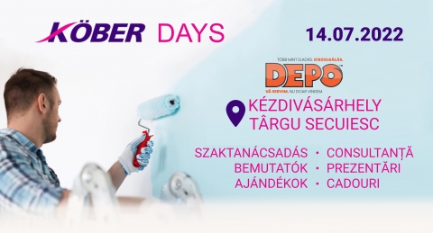 KÖBER DAYS KÉZDIVÁSÁRHELY - KÖBER DAYS KÉZDIVÁSÁRHELYEN
Bizonyosodjon meg, hogy a termék, amit megvásárolna megfelel az elvárásainak.
👍 Ehhez remek alkalom a Köber bemutatója, amely 2022 július 14.-én 09:00 - 16:30 között lesz megtartva, ahol bemutatjuk a termékek helyes használatát, ajándékokat adunk a Köber termékek vásárlása esetén és szaktanácsadással segítjük az érdeklődőket.
Program:
09:00 Kezdés
10:00 Nemesvakolat bemutató
11:30 Belső építészeti díszvakolatok bemutatása
13:00 Ecolux termékcsalád (víz bázisú zománcfesték) bemutatása
15:30 Kerámia bevonatú diszperziós festékek bemutatása
🤗 Várjuk sok szeretettel!