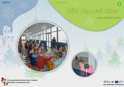 Z�ld Nap-pali t�bor XVIII - 2023. Febru�r 21 - 24 k�z�tt a Z�ld Nap Egyes�let partners�gben a k�zdiv�s�rhelyi Sportirod�val az �v első bej�r�s t�bor�t szervezi meg a c�hes v�rosban. A nappali t�borba, olyan 7-10 �v k�z�tti fiatalok jelentkez�s�t v�rj�k, akik k�zel �rzik magukhoz a term�szetet �s a sportot ugyanakkor hajland�ak �j kih�v�sokban r�szes�lni, �j dolgokat elsaj�t�tva fők�nt a kreat�v �jrahasznos�t�s �s az eg�szs�ges �letm�d ter�n.

A t�borban v�ltozatos kinti �s benti programok, sportos, műv�szeti, szabadidős, akt�v �s pihentető tev�kenys�gek v�ltakoznak. K�l�n hangs�lyt fektet�nk a j�t�kos tanul�sra, �nmaguk �s egym�s megismer�s�re, valamint a gyerekek �rz�keny�t�s�re, egym�s elfogad�s�ra, a k�rnyezettudatos, a term�szetv�delem �s az eg�szs�ges �letm�d fontoss�g�ra. Gondosan �ssze�ll�tott program alapj�n, de a gyerekek ig�nyei szerint alak�tva a tev�kenys�geket.

Jelentkez�si hat�ridő: febru�r 18.

Hissz�k azt, hogy azok a fiatalok, akik r�szt vesznek a nappali t�borban, tudatosabb k�rnyezetv�dőkk� v�llnak, tisztelni fogj�k a k�r�l�tt�k �lő n�v�ny- �s �llatvil�got megismerik a kapcsolatot a term�szet elemei k�z�tt, �gy fokozott �rdeklőd�ssel �s tisztelettel fognak j�rni benne. Minden jelentkezni k�v�n� fiatalnak v�llalnia kell a 135 lejes hozz�j�rul�si k�lts�get, ami tartalmaz egy eb�det (gyerekmen�) is. Ez egy �bej�r�s� t�bor, a foglalkoz�sok reggel 9 �r�t�l - 16 �r�ig tartanak.

A r�sztvevők sok �rdekes programban �s meglepet�sekben fognak r�szes�lni. Jelentkezni, �rdeklődni R�duly Attil�n�l a 0766.611066 -es telefonsz�mon, vagy az office@zoldnap.info e-mail c�men lehet. A helyek sz�ma korl�tozott. 

Partner: Eur�pai Szolidarit�si Test�let

Plak�tterv: G�lcan Babir

