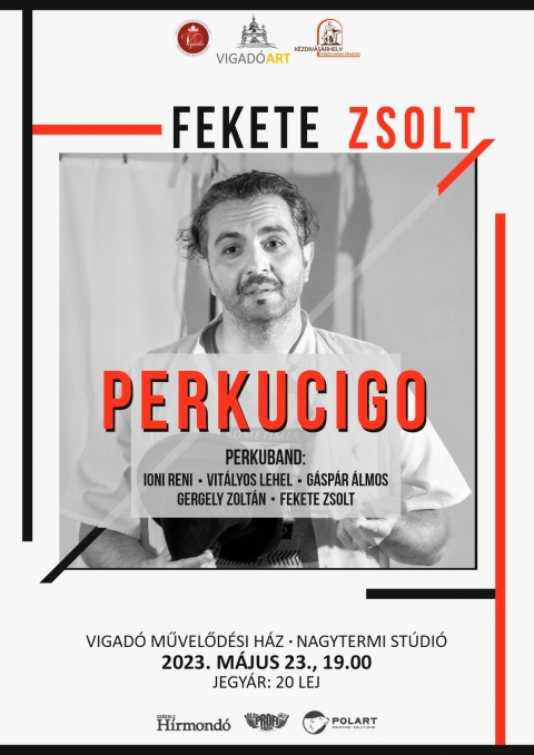 Fekete Zsolt: Perkucigo című előadása a Vigadó nagytermében - A Vigadó Művelődési Ház szervezésében, 2023 május 23-án (kedd) 19 órától, Fekete Zsolt: Perkucigo című előadásán vehetnek részt az érdeklődők a Vigadó Művelődési Ház nagytermében.

- - -
A ZENEI PROJEKT TAGJAI:
IONI RENÁTA • FUVOLA-ÉNEK
GÁSPÁR ÁLMOS • GITÁR
VITÁLYOS LEHEL • NAGYBŐGŐ
GERGELY ZOLTÁN • ÉNEK
FEKETE ZSOLT • PERKUCIÓ

- - -
„...mint a betegség, veled megy, mint az emlék”
Az intézményesült rasszizmus húsbavágó valóságát dolgozza fel a Perkucigo. Min mennek keresztül a cigányok nap mint nap az egészségügyben, szülőszobától betegágyig? Fekete Zsolt a saját élményeiből írt darabot adja elő nyers elevenséggel és a témát közrefogó színházi leleménnyel: az eredmény vitaindító koncertszínház, katartikus stand-up. A Perkucigo célrendszerébe tartozik az esélyadás, a kiemelkedés vagy a kitörés egy közösségből, az egymásra való odafigyelés, a társadalmi egyenlőtlenségekre és igazságtalanságokra való reflektálás, a fiatal generáció ösztönzése, a példamutatás fontosságának hangsúlyozása és a társadalomban való érvényesülés elősegítése a roma tehetségek körében. Az előadás folyamatosan változik és reflektál a kor aktuális társadalmi problémáira, az identitás fontosságára. A koncertszínház jellegének megerősítésében létrejött a Perkuband zenei projekt, amely most Gergely Zoltán, családi központban nevelkedett fiatal roma tehetségének kiaknázását és felkarolását támogatja.

Várjuk szeretettel!
Jegyár: 20 lej