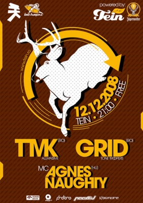 GRiD - TMK - Mc. Agnes Naughty @ Tein - P�nteken Sepsiszentgy�rgy�n a Tein te�z�ban este 9 �rai kezdettel P A R T Y !Műsoron:GRiD [tonetroopers / RO] www.myspace.com/gridoftt* special guest: Mc. Agnes Naughty [caracasunderpop / HU] www.myspace.com/caracasunderpopTMK [allmassive / RO] www.allmassive.org/tamakaAz esem�nyt t�mogatja a Jagermeister. Tov�bbi r�szletek itt:&nbsp; www.tein.ro