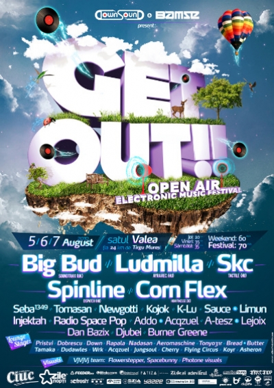 Get Out !! fesztiv�l - T�nd�r Ilona v�lgy�ben, a fest�i dombok k�z�tt elrejtve, a rege �s t�rt�nelem tal�lkoz�s�n�l, r�tal�lunk a m�ltra �s a j�v�re. A ny�r�dmenti legenda szerint, a csod�latos t�nd�rl�ny, T�nd�r Ilona, egy utat �p�ttetett, hogy azon a mikhazi v�r�t�l, a Feh�rv�rott lak� kedves�hez, Argyelus kir�lyfihoz kocsik�zhasson, amelyet minden var�zshatalma mellett sem siker�lt befejeznie, mert a sz�ps�g�re irigyked� t�nd�rek, folytonosan g�tolt�k a m�v�t. Az utat r�mai id�k �ta, napjainkban is megtal�ljuk, amelyen a G�rg�nyi havasokb�l, s�t&nbsp; sz�ll�tottak Maros megye falvaihoz, a t�nd�rek v�lgy�n kereszt�l. Ebben a Marosv�s�rhelyt�l 24 km-re elter�l� v�lgyben tal�lhat� a T�nd�r Ilona kemping is, amely 2010 Augusztus 5/6/7-en otthona lesz a Get Out!! fesztiv�lnak. Az 5 hekt�ros ter�lettel rendelkez�, halast�val �s focip�ly�val, lounge z�n�val �s s�traz� ter�lettel, valamint tusol�kkal �s wc-kkel ell�tott kempingben, a l�togat�k kipr�b�lhatnak sz�mos szabadt�ri tev�kenys�get, mint p�ld�ul az �j�szatot, lovagl�st, szekeres s�t�t, focit, vagy a kempingt�l 500m-re kanyarg� Ny�r�d foly�ban val� f�rd�st. A helyi jellegzetes �zek, f�szerezve elismert hazai �s nemzetk�zi lemezlovasokkal egy var�zslatos h�tv�g�t&nbsp; �g�rnek egy fest�i k�rnyezetben.�rintett zenei ir�nyzatok: hip-hop, funk, reggae, minimal, house, tech house, techno, dubstep, breakbeat, electro, drum and bass.Zenei programF�sz�npad Augusztus 5 -- 21:00-10:00 -- Big Bud (UK), Kojok, Injektah, Astronaut KruAugusztus 6 -- 21:00-10:00 -- SKC (HU), Spinline (HU), Cornflex (DE), Seba1394, DownSounD Augusztus 7 -- 21:00-10:00 -- Ludmilla (HU), Tomasan, K-Lu, Limun, Newgotti, baMSeVizu�lis programAugusztus 5 -- 22:00-06:00 -- VJVJVJ TeamAugusztus 6 -- 22:00-06:00 -- AndriuskAugusztus 7 -- 22:00-06:00 -- Zighaizen+ Photone [Tone Troopers]Lounge Stage:Augusztus 5. cs�t�rt�k - Asheron, Flying Circus, JungsoulAugusztus 6. p�ntek&nbsp; - Cherry, Acqzuel, Koyr, Dudawles, Wrk, Tamaka, PristviAugusztus 7. szombat - Cshoobee, Bread&Butter, Rapala, Nadasan, Down, Aeromaschine, Dobrescu, ToneJegy�rak:1 napos jegy Cs�t�rt�k - 25 Ron1 napos jegy P�ntek - 30 Ron1 napos jegy Szombat - 35 Ron2 napos jegy / H�tv�ge - 60 Ron3 napos jegy / Fesztiv�l - 70 RonSzabadt�ri aktivit�sok: lovagl�s, labdar�g�s, szekeres s�t�k, term�szetbarangol�s, �j�szat, paintball, fal m�sz�s, asztali foci, ping pong, tollaslabda, r�plabdaAz fesztiv�l oldala: downsound.ro[ Verseny ] A k�zdi.inf� 1 darab - az eg�sz rendezv�ny idej�re �rv�nyes bel�põjegyet sorsol ki erre az esem�nyre. Ha r�szt szeretn�l venni, nem kell m�st tenned minthogy sz�pen �s helyesen hozz�sz�lj ehhez az esem�nyhez. Eredm�nyhirdet�s az esem�ny el�tti napon, d�lben 12 �rakor. Sok sikert mindenkinek!!!Fot� �sszefoglal� a GetOut!! fesztiv�l 2010-es kiad�s�r�l.
