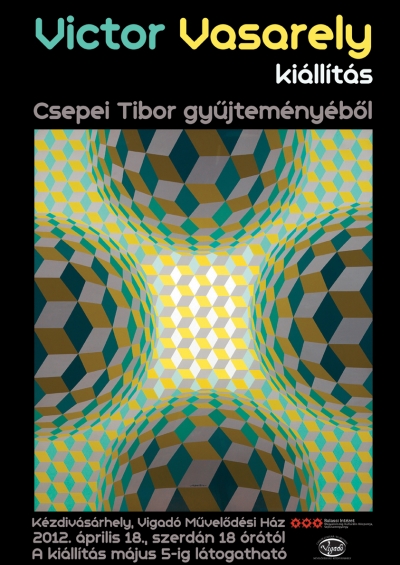 Victor Vasarely killts - 2012. prilis 18., szerdn 17:30 rtl Victor Vasarely killts megnyit s Mjus 5.-ig ltogathat.Victor Vasarely Vsrhelyi Gyz nven szletett Pcsett 1906-ban, t tekintjk az optikai festszet, vagy op-art legjelentsebb kpviseljnek, mind letmve, mind szmos elmleti munkja rvn.1927-ben Podolini-Volkmann Artr szabadiskoljba iratkozott be, majd a Bauhaus eszmevilghoz formailag kzelll Bortnyik Sndor 'Mhelynek' lett a tagja s kt ven t folytatott elssorban grafikai tanulmnyokat. Itt ismerkedett meg ksbbi felesgvel, az ugyancsak grafikai tervez Spinner Klrval. 1930-ban emigrlt Franciaorszgba, 1951-ben kezdd alkoti peridust Denfer-korszaknak nevezte az egyik prizsi metrllomsrl. Az elhasznldott falak vakolatn, festsn felfedezett vonalhlk inspirltk az els, igazn kinetikus-optikai jelleg formakapcsolatok kialaktsban. Els prizsi killtsa s az els nemzetkzi jelentsg bemutatkozsok utn, 1953 krl kezdte megfogalmazni a kzssgi mvszet j, technolgiai szempontbl is aktulis normit. 1954-ben az j caracasi egyetem ptkezseinl hrom monumentlis, murlis feladat megoldsa sorn jelents mrtkben tisztzhatta a geometrikus, kinetikus mvszet, illetve az architektra lehetsges kapcsolatnak krdseit. A 'sznes vros' cm tanulmnygyjtemnye nagyrszt ezekbl a felismersekbl tpllkozott. Ksztett filmeket, kinetikus kompozcikat, elkezdett foglalkozni a nagy pldnyszmban elllthat, de eredeti festi kvalitsokat kpvisel szeriagrafikk nyomsval. Els grafikai albumait is az tvenes vek vgn ksztette.A mvszet egyetemes trtnete fell nzve, a nagyobb ttrst az 1961-es, Kassk Lajossal kzsen rendezett killtsa jelentette, melynek alkalmbl jelentette meg a Denise Ren Galria a Kassk/Vasarely-albumot.A vilghr magyar fest alkotsainak legismertebb, legnagyobb gyjtje a Csepei zenszcsald, a killtst Csepei Tibor ksri bukaresti, kzdivsrhelyi, cskszeredai, marosvsrhelyi s kolozsvri krtjra. Csepei gy vall Vasarelyhez s az  mvszethez val viszonyrl:'Zeneszeretetem vezetett el Vasarelyhez, akinek munkiban klnbz zenei elemeket fedeztem fel, nemcsak ltom, hanem szinte hallom is a kpeket, st, azok szneit hangjegyekre cserlve el is tudjuk jtszani ket. Victor Vasarely gy alkotja meg hromdimenzis kpeit, hogy azok nagy rsze megegyezik mind a trzs, mind a kromatikus hangsorral. 1978-ban vsroltam meg Vasarelynek egy mozg kompozcijt. Az els kpet kvette a tbbi, ksbb killtsokat rendeztnk belle, amelyeken mi, a Csepei csald hangversenyeket adtunk, hogy msok szmra is nyilvnvalv tegyk ezeknek a kpeknek s a zennek a szoros sszefggseit. 1980-ban, a 300 ft befogad  Metro klubban msfl ezer ember gylt ssze, s csak akkor voltak hajlandak hazamenni, amikor a mdia eltt kinyilatkoztattuk, hogy a gyjtemnyt zenei programunkkal egytt orszgszerte djtalanul bemutatjuk.Az els szemlyes tallkozsra a mvsszel 1980-ban, Franciaorszgban kerlt sor. a mvsznek megtetszett az elkpzelsnk s mindjrt tovbb is fejlesztette. Immr hivatalosan is megbzott mvszetnek magyarorszgi menedzselsvel, hazai s klfldi killtsok rendezsvel. Elltott ismertet anyagokkal, dikat, fnykpeket s idrl idre legjabb munkibl is kldtt a killtsok bvtsre.1981-ben, Vasarely rszvtelvel, mr Prizsban rendezhettnk meg egy nagyszabs killtst. Csepei Kati a szneket s a formkat az elektronika segtsgvel zenei hangokra fordtotta. Ugyanitt mutattuk be Csepei Kati diaporma filmjt, amely a Mester lett trta a kznsg el.1993. augusztus 23-n, Egerben, a Finnugor kongresszuson kerlt sor az 1000. nemzetkzi killts megnyitsra, melynek fvdnke a Magyar Kztrsasg miniszterelnke volt. A gyjtemny a magyar s a francia diplomcinak ksznheten az elmlt 25 vben tbb fldrszre eljutott, gy tzmillik gynyrkdhettek a Mester alkotsaiban. Az emberek megreztk azt a melegsget, dert, tisztasgot, amely Vasarely mvszetbl sugrzik, vilgszerte megszerettk. Valahol a tudatuk mlyn rzik, hogy a Mester termkeny veiben rtk s nekik dolgozott, alkotott. A mvszetet tmegmvszett hajtotta tenni, mondvn, hogy igaz az, hogy ma a kptrak nyitva llnak s ltogathatk, de a kpeket, mtrgyakat igen kevesek kpesek megvsrolni. Ugyanakkor egyre nvekszik azok szma, akik ignylik a szpet, a mvszek ltal alkotott kpeket s trgyakat, de ez az ellentmonds feloldhat a technika segtsgvel; megszntethet a mennyisg s a minsg ellentmondsa, s megnyithat az t a mvszetet kedvel s rt emberek szmra, az igazi rtkes mvekhez val hozzfrs lehetsge. Az eredeti mvek szmos pldnyban val ellltsa ma mr valsg. Az 'eredeti' mtrgyat az alkot mvsz irnytsa mellett jraalkotva, autentikus, teljes rtk mveket kapunk, melyek tkletesen azonosak az eredetiekkel, nem kpik s nem reprodukcik.'Vasarely kpei zenlnek. Ajnlom a szp muzsikt, az nekek nekt minden embernek, jjjenek, ismerkedjenek Vasarely csodlatos, de s tiszta vilgval.”Csepei Tiborhttp://www.vasarely.com/