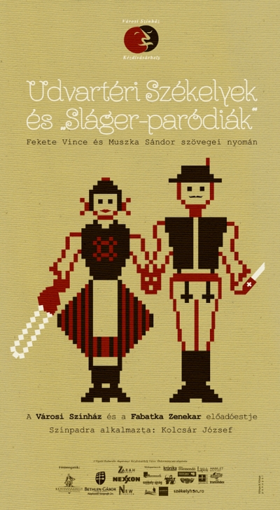 Udvart�ri Sz�kelyek �s Sl�ger-par�di�k a K�zdiv�s�rhelyi V�rosi Sz�nh�z �s a Fabatka Zenekar el�ad�s�ban - 2012. m�jus 23., szerd�n 19 �r�t�l Udvart�ri Sz�kelyek �s 'Sl�ger-par�di�k' - a K�zdiv�s�rhelyi V�rosi Sz�nh�z �s a Fabatka Zenekar bemutat� el�ad�sa Fekete Vince �s Muszka S�ndor sz�vegei nyom�n.Sz�npadra alkalmazta: Kolcs�r J�zsefAz el�ad�st a bemutat� b�rletes �s a Sz�kely J�nos b�rletes n�z�inknek j�tsszuk. Az el�ad�sra jegyeket is lehet v�s�rolni, egy feln�tt jegy �ra 15 lej, nyugd�jasoknak �s pedag�gusoknak 10 lej, di�koknak 8 lej.Tov�bbi el�ad�sok:2012. m�jus 24., cs�t�rt�k�n 19 �r�t�l, a Tompa Pufi b�rletes n�z�inknek2012. m�jus 28., h�tf�n 19 �r�t�l, a Toldi b�rletes n�z�inknek2012. m�jus 29., kedden 17 �r�t�l, a Bo�r G�za b�rletes n�z�inknek2012. m�jus 29., kedden 19:30 �r�t�l, a Toldi b�rletes n�z�inknek2012. m�jus 30., szerd�n 19 �r�t�l, a Toldi b�rletes n�z�inknek