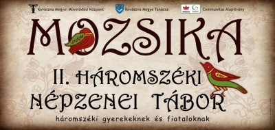 Mozsika - II. H�romsz�ki N�pzenei T�bor - Katrosa - A t�borban heged�n, br�cs�n, nagyb�g�n, cimbalmon �s furuly�n j�tszani tud� h�romsz�ki elemi, �ltal�nos �s k�z�piskol�s di�kok vehetnek r�szt, �sszesen 30 szem�ly.A program keret�ben a r�sztvev�k az eml�tett hangszereken n�pzene-tanul�son, illetve �rarendt�l f�gg�en, k�zm�ves tev�kenys�gen, n�pi gyermekj�t�kon �s n�pdal tanul�son vesznek r�szt.A hangszereken t�rt�n� oktat�st a Heveder Zenekar tagjai vezetik le a k�vetkez�knek megfelel�en: Fazakas Levente - heged�, br�csa, Fazakas Albert - cimbalom, Szil�gyi L�szl� - br�csa, Bajna Gy�rgy - nagyb�g�.A f�v�s n�pi hangszerek k�sz�t�s�t �s oktat�s�t S�gercz Ferencz vezeti le.N�pdalokat Istv�n Ildik�, a Sepsiszentgy�rgyi M�v�szeti N�piskola �nek- �s t�nctan�ra oktat.A k�zm�ves tev�kenys�get (nemezel�s) Mikola Edit pedag�gus mutatja be.Jelentkezni a Kov�szna Megyei M�vel�d�si K�zpont sz�khely�n (Szabads�g t�r 2. sz�m), a szmanyika@yahoo.com email c�men, vagy a 0267 351 648, 0757 047 712 telefonsz�mokon lehet.R�szv�teli d�j: 250 RON/szem�ly.Mivel a helyek sz�ma korl�tozott (30 szem�ly), ez�rt a r�sztvev�k kiv�laszt�sakor a bejelentkez�s id�beli sorrendj�t vessz�k figyelembe.Jelentkez�si hat�rid�: 2012. j�nius 28. (cs�t�rt�k), 14:00 �ra.