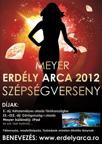 Meyer Erd�ly Arca 2012 - Els� kies�s szakasz v�ge - J�nius 30.-�n lez�rult a Meyer Erd�ly Arca 2012 Sz�ps�gverseny harmadik szakasza amelyb�l tov�bbjutott 370 r�sztvev�. A versenybe �sszesen 651 l�ny nevezett be, 419 l�ny adatlapja felelt meg a szab�lyzatnak �s ker�lt be a versenybe. A J�nius 30.-�n tov�bbjutott l�nyok k�z�l 300-at az online szavaz�k, 10 l�nyt a SMS szavaz�k, 10 l�ny a Facebook l�jkol�k �s 50 l�nyt az Online zs�ri juttatott tov�bb. A verseny k�vetkez� szakasz�ba m�r csak 160 l�ny ker�l be a jelenleg versenyben l�v� 370 l�nyb�l.Versenyben maradt l�nyok r�gi� szerintArad - 7 l�nyK�zdiv�s�rhely - 16 l�nySzatm�rn�meti - 22 l�nyBar�t - 12 l�nyKolozsv�r - 26 l�nyNagyszeben - 0 l�nyBrass� - 7 l�nyKov�szna - 10 l�nySz�kelykereszt�r - 4 l�nyCs�kszereda - 32 l�nyMarosv�s�rhely - 67 l�nySzov�ta - 6 l�nyD�va - 1 l�nyNagyv�rad - 43 l�nyTemesv�r - 2 l�nyGyergy�szentmikl�s - 22 l�nySegesv�r - 1 l�nySz�kelyudvarhely - 33 l�nyGyulafeh�rv�r - 1 l�nySepsiszentgy�rgy - 58 l�nyVersenyben l�v� r�sztvev�k: 370 l�nyK�vetkez� szakaszba jut� r�sztvev�k: 160 l�nyK�vetkez� szakasz v�ge: 2012. J�l. 31.A versenyben maradt r�sztvev�k megtekint�se �s Online szavaz�s a verseny honlapj�n: http://www.erdelyarca.ro