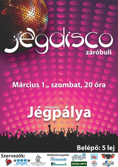Jégdiszkó záróbuli a jégpályán - A HC Bikák, a kézdivásárhelyi önkormányzat és a Sport Iroda szervezésében kerül sor az idei téli szezon Jégdiszkó záróbulijára 2014 március 1.-én, szombaton este 20 órától a kézdivásárhelyi jégpályán.Az eseményre a belepő 5 lej.
