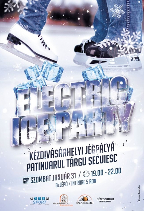 Electric Ice Party - Janur 31.-n szombaton 19 s 22 ra kztt Electric Ice Party a kzdivsrhelyi jgplyn, a belp 5 lej.

