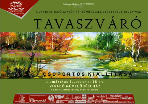 Gy�rf�s Jen� Amat�r K�pz�m�v�szek Sz�vets�ge - Tavaszv�r� t�rlat - A sepsiszentgy�rgyi K�nya �d�m M�vel�d�si H�z �gisze alatt m�k�d� Gy�rf�s Jen� Amat�r K�pz�m�v�szek Sz�vets�ge tagjainak az alkot�saib�l ny�lik t�rlat imm�r harmadik alkalommal a k�zdiv�s�rhelyi Vigad� M�vel�d�si H�z Emeleti ki�ll�t�term�ben m�rcius 5-�n 18 �r�t�l, Tavaszv�r� c�mmel.  Az esem�nyre a bel�p�s d�jtalan, mindenkit szeretettel v�runk!
A ki�ll�t�s m�rcius 20-ig tekinthet� meg.

A Gy�rf�s Jen� Amat�r K�pz�m�v�szek Sz�vets�ge tagjai m�kedvel�k, akiknek kikapcsol�d�st ny�jt az alkot�s �r�me, munk�ikat a v�ltozatos tematika �s a sokf�le kifejez�sm�d jellemzi, melyek k�z�tt egyar�nt megtal�lhat�k, a festett ker�mi�k, az olaj �s akvarell t�jk�pek, faluk�pek, a grafik�k, a textil �s nemezk�pek, mandal�k, koll�zsok, nonfigurat�v alkot�sok �s sz�m�t�g�pes grafik�k.

A ki�ll�t�s ugyan heterog�n, ami a technik�kat, st�lusokat illeti, de pont ez �ltal ad egy soksz�n� lenyomatot a k�r�l�tt�nk l�tez� vil�gr�l, �r�mteli perceinkr�l vagy �pp sokunkat foglalkoztat� probl�m�inkr�l, t�kr�z nyugodts�gokat �s kelt  fesz�lts�geket az alkot�k egy�ni vil�gl�t�s�n kereszt�l.

A Gy�rf�s Jen� Amat�r K�pz�m�v�szek Sz�vets�ge tagjainak a k�z�s t�rlat�t, a sepsiszentgy�rgyi k�pz�m�v�szet szeret�k mellett, a k�zelm�ltban megtekinthett�k a brass�i, gyergy�szentmikl�si, gyimesk�z�ploki �s kov�sznai �rdekl�d�k is.

Az alkot�k akiknek a munk�i l�that�ak lesznek a ki�ll�t�son: Antal S�ra, Cotoara Aranka Aurelia, De�k K�roly, F�bi�n Gizella, Fadgyas Tibor, Ga�l Margit, G�l Istv�n, Gyimesi Nagy Andr�s, Kese Ter�zia, Kov�cs B�la, Nagy Tibor, Nyes� Ildik�, Para M�ria, Popovici �va, Ravasz Erzs�bet, Sz�sz Vasilica, Szentp�ly Kov�cs Istv�n, Stancu Margit, Suciu Katalin M�ria, Tam�s Erika, Vir�g M�ria Krisztina, Zolt�n Anne Marie, Zolt�n S�ndor.

Az esem�ny facebook oldala: https://www.facebook.com/events/658993417537929