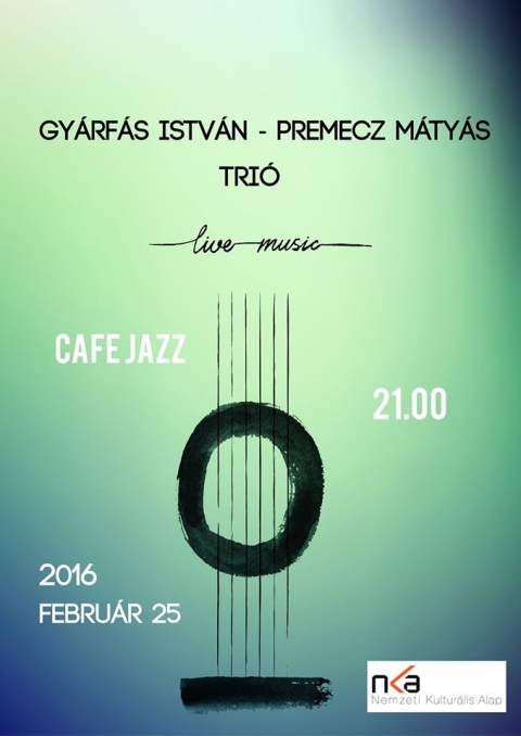 Gy�rf�s Istv�n - Premecz M�ty�s Tri� koncert a Jazz Caf�-ban - 2016. febru�r 25-�n, cs�t�rt�k�n este 21 �r�t�l a budapesti Gy�rf�s Istv�n - Permecz M�ty�s Tri� koncertezik k�zdiv�s�rhelyen a Jazz Caf�ben.  

A zenekar tagjai: 

Gy�rf�s Istv�n:
Gy�rf�s Istv�n a fiatalabb muzsikusgener�ci� jeles k�pvisel�je. Diplom�j�t a Liszt Ferenc Zenem�v�szeti Egyetem Jazz Tansz�k�n szerezte. M�sf�l �vtizede alak�totta tri�j�t, amellyel 1995-ben elk�sz�tette Live At The Jazz Caf� c�m� els� CD-j�t. Gy�rf�s zenei p�ldak�pei Wes Montgomery �s m�s mainstream jazz �ri�sok. Dese� Csab�val az ut�bbi �vekben rendszeresen l�pnek fel egy�tt, ilyenkor a tri� kvartett� b�v�l. Hazai koncertek mellett nagy sikerrel szerepeltek a k�zelm�ltban Ausztri�ban, D�ni�ban, N�metorsz�gban �s Rom�ni�ban. Alkalmank�nt kvintett form�ban is j�tszanak.

Premecz M�ty�s:
Hat �ves kora �ta foglalkozik a zen�vel. Mivel t�bb csal�dtagja is j�tszott a zongor�n, �gy term�szetes volt, hogy sz�lei zeneiskol�ba iratt�k be. A T�th Alad�r Zeneiskol�ban tanult zongor�zni, iskolai k�rusokban is �nekelt. Kaiser Adrienne volt a zongoratan�ra.

Jeszenszky Gy�rgy 
1963-ban sz�letett Budapesten. A Bart�k B�la Zenem�v�szeti Szakk�z�piskola Jazz Tanszak�n, Kov�cs Gyula �s Nesztor Iv�n n�vend�kek�nt 1987-ben v�gzett. Az az�ta eltelt csaknem h�rom �vtized alatt haz�nk egyik legelismertebb �s legfoglalkoztatottabb jazzdobos�v� v�lt. Olyan kiv�l� muzsikusokkal j�tszott egy�tt koncerteken �s lemezfelv�teleken, mint Tony Lakatos, Gad� G�bor, Dese� Csaba, Reg�s Istv�n �s Binder K�roly. Jelenleg tagja az Equinox zenekarnak, Lakatos �gnes egy�ttes�nek, Grencs� Istv�n k�l�nb�z� form�ci�inak, valamint Gy�rf�s Istv�n zenekarainak.


https://www.youtube.com/watch?v=1Vir-KaPYCc