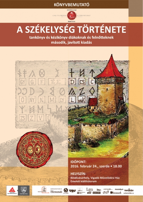 A sz�kelys�g t�rt�nete - K�nyvbemutat� a szerz�kkel - A sz�kelys�g t�rt�nete - K�nyvbemutat� a szerz�kkel

A sz�kelys�g t�rt�nete m�sodik, jav�tott kiad�s�t mutatja be Hargita Megye Tan�csa �s a Hargita Megyei Hagyom�ny�rz�si Forr�sk�zpont a K�zdiv�s�rhelyi Vigad� M�vel�d�si H�zzal partners�gben febru�r 24-�n, szerd�n 18 �rakor a Vigad� M�vel�d�si H�z Gal�ri�j�ban.�

A k�tetet ismertetik a szerz�k, majd Gy�ngy�ssy J�nos Megrajzolt t�rt�nelm�nk – sz�kely templomer�d�k, erd�lyi fejedelmek, c�merek c�m� ki�ll�t�st m�ltatja L�rincz Ildik� m�v�szett�rt�n�sz, a Hargita Megyei Hagyom�ny�rz�si Forr�sk�zpont vezet�je. A kiadv�ny a helysz�nen megv�s�rolhat�.

A sz�kelys�gt�rt�neti k�zik�nyv �jrakiad�s�t Hargita Megye Tan�csa �s Kov�szna Megye Tan�csa t�mogatta. Szerz�i pedag�gusok, t�rt�n�szek: Ferencz S. Alp�r, Forr� Albert, Hermann Guszt�v Mih�ly, K�d�r Gyula, Mih�ly J�nos, Nov�k Csaba Zolt�n, Nov�k K�roly Istv�n, Orb�n Zsolt, Sepsisz�ki Nagy Bal�zs, S�falvi Andr�s �s Szt�ncsuj S�ndor J�zsef.

A Hargita Megyei Hagyom�ny�rz�si Forr�sk�zpont kiad�s�ban megjelent k�nyvet di�koknak �s feln�tteknek egyar�nt aj�nljuk. A tank�nyvh�z hasonl� ismeretterjeszt� kiadv�ny meg�r�s�nak �s megjelentet�s�nek az volt a c�lja, hogy a sz�kelyekkel kapcsolatos legfontosabb tudnival�kat minden koroszt�ly sz�m�ra r�viden �s k�z�rthet�en �sszefoglalja. Megismerhetj�k bel�le a sz�kelyek t�rt�net�t a r�gm�ltt�l az ezredfordul�ig. A t�rt�n�szek a le�r�sokban a Sz�kelyf�ld esem�nyeit szinte napjainkig k�vetik. Az �j kiad�sban a k�nyv v�g�n �ltal�nos k�nyv�szetet tal�l az olvas�, hogy az �t �rdekl� t�m�kat alaposabban megismerhesse, illetve a fejezetek v�g�n az arra a r�szre vonatkoz� szakirodalmat t�ntett�k fel a szerz�k. A t�rt�neti r�szekhez k�nyv- �s filmaj�nl� tartozik. Az el�z� kiad�shoz k�pest b�v�lt az illusztr�ci�s anyag is, amelyet Gy�ngy�ssy J�nos k�sz�tett.

A bel�p�s d�jtalan, minden �rdekl�d�t szeretettel v�runk!