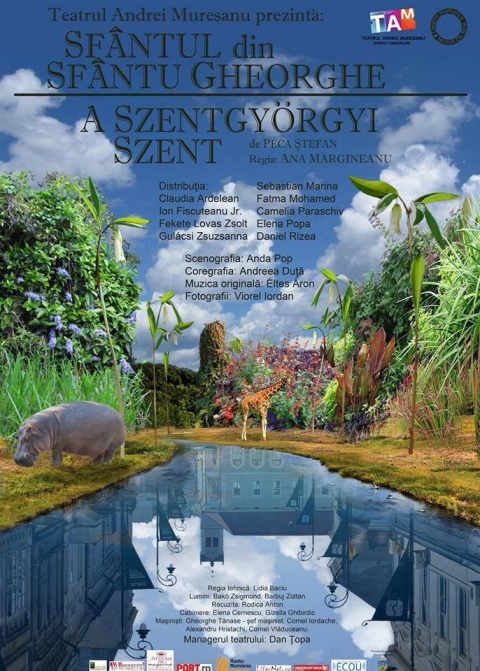 A szentgy�rgyi szent - M�rcius 17-�n, cs�t�rt�k�n 19 �r�t�l a Vigad� St�di� �s V�rosi Sz�nh�z, a szentgy�rgyi Andrei Mure�eanu Sz�nh�z bemutatja k�tnyelv� el�ad�s�t a Vigad� M�vel�d�si H�z nagyterm�ben, A szentgy�rgyi szent c�mmel.
Jegy�rak: 10 lej (feln�tt), 7 lej (di�k, nyugd�jas).