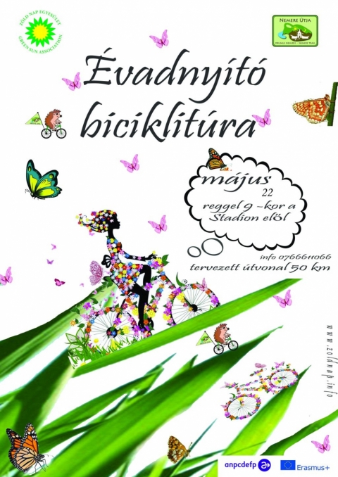 2016-os �vadnyit� biciklit�ra a Nemere �tj�n - 2016. m�jus 22-�n a k�zdiv�s�rhelyi Z�ld Nap Egyes�let �vadnyit� biciklit�r�t szervez a c�hes v�rosb�l a Nemere �tj�n. A megmozdul�s alkalm�val az al�bbi telep�l�seket �rintik: K�zdiv�s�rhely - K�zdiszentl�lek - Kisk�szon - K�zdik�v�r - Torja - Fut�sfalva - Ikafalva - Csern�ton - K�zdiv�s�rhely. Tal�lkoz� reggel 9 �rakor a Sinkovits stadiont�l indul, hazat�r�s a d�lut�ni �r�kban.

Sz�ks�ges felszerel�s: az id�j�r�snak megfelel� �lt�zet, �lelem �s p�nz ig�ny szerint, �s term�szetesen a j� �llapotban l�v� ker�kp�r. A t�ra folyam�n kultur�lis - term�szeti l�tv�nyoss�gok megtekint�s�re is sor fog ker�lni. Minden �rdekl�d�t szeretettel v�rnak, a 14 �ven aluli gyermekek csak �r�sos sz�l�i enged�llyel j�hetnek az 50 km hossz� ker�kp�rt�r�ra. (ezzel kapcsolatos formanyomtatv�ny a szervez�kt�l ig�nyelhet�).

�rdekl�dni, jelentkezni R�duly Attil�n�l (0766.611066) lehet. Rossz id� (es�) eset�n a t�ra elmarad, �s egy k�s�bbi id�pontban ker�l megrendez�sre, melynek id�pontj�r�l a z�ldek t�j�koztat�st ny�jtanak.

Plak�tterv: Derzsi Katalin