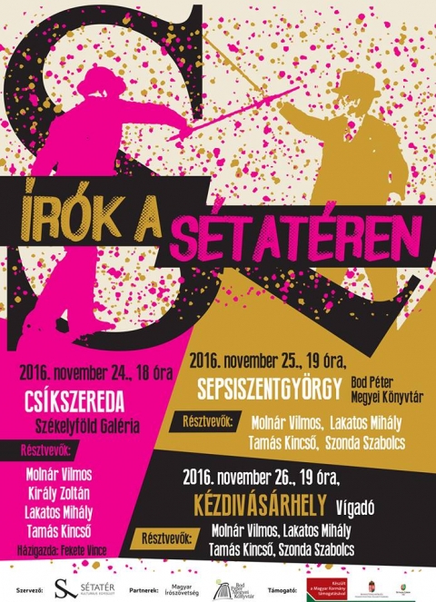 �r�k a s�tat�ren a k�zdiv�s�rhelyi Vigad�ban - �r�k a s�tat�ren c�mmel, 2016. november 26-�n 19 �r�t�l  a k�zdiv�s�rhelyi Vigad�ban. Moln�r Vilmos, Lakatos Mih�ly, Tam�s Kincső, Szonda Szabolcs t�rsas�g�ban.