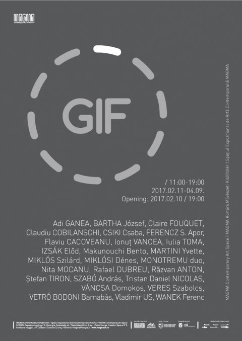 Graphics Interchange Format group Exhibition @ MAGMA - Graphics Interchange Format group Exhibition @ MAGMA

The exhibition concept is the ubiquity of .gifs across social media and their overwhelming presence online. This format requires a laconic attitude: the artist is limited by a medium hovering between moving and still images.

Artists: Adi GANEA, BARTHA Jzsef, Claire FOUQUET, Claudiu COBILANSCHI, CSIKI Csaba, FERENCZ S. Apor, Flaviu CACOVEANU, Ionuţ VANCEA, Iulia TOMA, IZSK Előd, Makunouchi Bento, MARTINI Yvette, MIKLS Szilrd, MIKLSI Dnes, MONOTREMU duo, Nita MOCANU, Rafael DUBREU, Răzvan ANTON, Ştefan TIRON, SZAB Andrs, Tristan Daniel NICOLAS, VNCSA Domokos, VERES Szabolcs, VETR BODONI Barnabs, Vladimir US, WANEK Ferenc

On view: February 11 - April 09. 2017, every day, except for Mondays and Holidays, between 11-19.

https://www.facebook.com/events/1824719701116004/