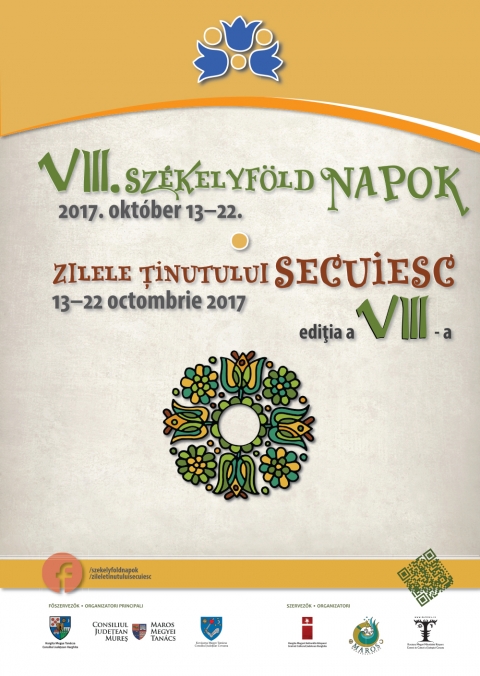 VIII. Sz�kelyf�ld Napok - 2017 - VIII. Sz�kelyf�ld Napok

A 2017. okt�ber 13�22. k�z�tt zajl� VIII. Sz�kelyf�ld Napok h�rom erd�lyi megye (Hargita, Kov�szna, Maros) egy�ttműk�d�s�n alapul� rendezv�nysorozata. Tov�bbi r�szletek hamarosan.

http://szekelyfoldnapok.ro/

Okt�ber 13 - p�ntek - A h�zilaska �tja �s m�zeumpedag�giai tev�kenys�gek - Csern�toni Haszmann P�l M�zeum

Okt�ber 16 - h�tfő
12:00 - Cimbor�k B�bsz�nh�z - A h�rom kismalac - Zabolai Művelőd�si H�z
18:00 Filmvet�t�s a Kov�szna Megyei Művelőd�si K�zpont dokumentumfilmjeiből - K�zdiv�s�rhely - Borudvar

Okt�ber 17 - Kedd
12:00 Fogadj �r�kbe egy f�t! - Rom�nia legszebb fai program - Bod P�ter Tan�t�k�pző - K�zdiv�s�rhely (Pog�ny-havas Kist�rs�gi T�rsul�s)
18:00 Dr. Szekeres Attila Istv�n - A sz�kely z�szl� fejlőd�s�nek utols� n�gy �vsz�zada - K�zdiv�s�rhely, Vigad� Művelőd�si H�z -/ Kov�szna Megye Tan�cs, Kov�szna megyei Művelőd�si K�zpont, Antant�nusz Egyes�let, Borudvar

Okt�ber 18 - szerda
11:00 - A h�zilaska �tja �s m�zeumpedag�giai tev�kenys�gek - Csern�ton - Malomkert, Haszmann P�l M�zeum
11:00 Cimbor�k B�bsz�nh�z - A h�rom kismalac - K�zdiszentkereszt, Művelőd�si Ha�z

Okt�ber 19 - cs�t�rt�k
10:00 / 12:00 Legend�k kertj�ben - t�ncj�t�kok - Vigad� / Bekecs N�pt�ncegy�ttes
19:00 Filmvet�t�s - Kinda Istv�n / Vargyasi Levente - Sz�kely hagyom�nyok - Esztelnek / Művelőd�si H�z

Okt�ber 20 p�ntek 10 �s 12 �ra - Kov�szna művelőd�si H�z
Legend�k kertj�ben - t�ncj�t�k a Bekecs N�pt�nc egy�ttes előad�s�ban
Interakt�v n�pt�ncos, n�pzen�s előad�s kicsiknek �s nagyoknak.
K�sz�lt a Sz�kelyf�ldi Legend�rium t�rt�neteiből - Rendező-koreogr�fus - Ivacson L�szl�