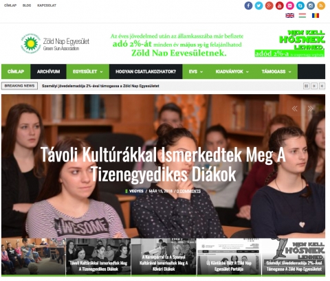 �j k�nt�sbe b�jt a Z�ld Nap Egyes�let port�lja - Az ig�nyek v�ltoz�s�val haladva időről-időre meg�j�tjuk weboldalunkat. Ennek megfelelve v�ltoztattunk most is. Friss kin�zettel, �j funkci�kkal, bar�ts�gosabb fel�lettel v�rjuk �n�ket mostant�l. Meg�jul�sunk c�lja az volt, hogy minden l�togat�nk �s partner�nk sz�m�ra k�nnyebben kezelhető, felhaszn�l�bar�t fel�letet biztos�tsunk.

Ez�ltal a szervezet�nk megismer�se egy igazi �lm�ny lesz. A friss�t�snek k�sz�nhetően a mindennapi tev�kenys�geinkről, a jav�ban zajl� projektjeinkről bővebben olvashat, r�szletes inform�ci�kat tal�lhat! Nemcsak a k�lső elemek, hanem a weboldal tartalma is jelentősen meg�jult - bőv�lt. M�g sok munka v�r r�nk, �gy �j funkci�kra, v�ltoz�sokra a k�zelj�vőben is sz�m�tani lehet.

Kellemes �s hasznos b�ng�sz�st!