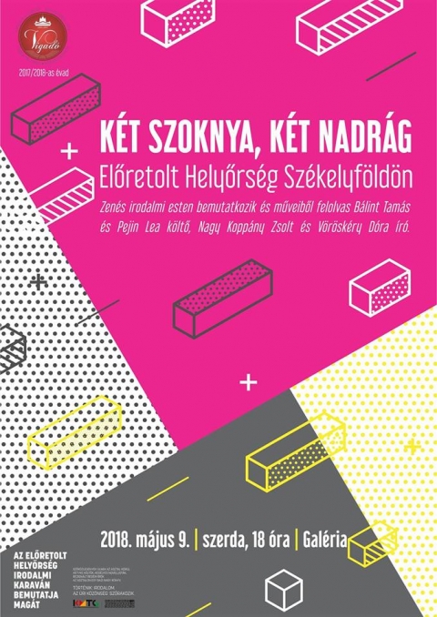 Előretolt Helyőrs�g �r�akad�mia a Vigad�ban - 2018. m�jus 9-�n Előretolt Helyőrs�g �r�akad�mi�n vehetnek r�szt a Vigad� gal�ri�j�ban 18 �r�t�l.

A K�rp�t-medencei Tehets�ggondoz� Nonprofit Kft. �gisze alatt műk�dő Előretolt Helyőrs�g �r�akad�mia legfontosabb c�lja az anyaorsz�gi �s hat�ron t�li magyar tehets�gek felkutat�sa �s szakmai kiteljesed�s�k előseg�t�se. Hallgat�ink szakmai k�pz�s�n t�l k�ldet�s�nk, hogy a fiatal kort�rs műv�szet teljes�tm�nyeit ne csak Budapest �s a nagyobb magyarorsz�gi v�rosok, hanem min�l t�bb magyarlakta telep�l�s k�z�ns�ge megismerje. Ennek �rdek�ben �r�-olvas� tal�lkoz�kkal, felolvas�estekkel, rendhagy� irodalom�r�kkal, k�z�ns�gtal�lkoz�kkal j�rjuk a K�rp�t-medenc�t. A 2017 m�rciusa �ta zajl� Irodalmi Karav�nok sorozat keret�ben eddig 120-n�l is t�bb fell�p�s�nk volt, melyeknek t�bb mint k�tharmada vid�ken �s hat�ron t�li helysz�neken zajlott. 

Az Előretolt Helyőrs�g ez�ttal K�zdiv�s�rhelyre �rkezik. A zen�s irodalmi est sor�n bemutatkozik �s műveiből felolvas Pejin Lea �s B�lint Tam�s k�ltő, valamint V�r�sk�ry D�ra �s Nagy Kopp�ny Zsolt �r�.