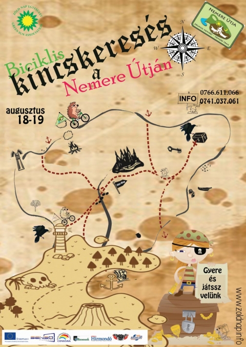 Elem�r a Nemer�n - biciklis kincskeres�s 2018 - 2018. augusztus 18-19 k�z�tt a k�zdiv�s�rhelyi Z�ld Nap Egyes�let megszervezi a negyedik ker�kp�ros kincskeres�st a Nemere �tj�n. A kincskeres�sre korhat�rt�l f�ggetlen�l v�rj�k azon szem�lyek jelentkez�s�t, akik szeretnek ker�kp�rozni �s szeretik a k�hiv�sokat, kalandokat. Jelentkez�si hat�ridő: augusztus 17, a 0766.611066-os telefonsz�mon vagy az office@zoldnap.info-n. A helyek sz�ma korl�tozott.

Amire sz�ks�g lesz: egy biztons�gos �s műk�dők�pes �llapotban levő ker�kp�r, f�nyk�pezőg�p (tetsz�s szerint fot�z�sra alkalmas telefon), kalandv�gy, kreativit�s, logikus gondolkod�s, polifon, h�l�zs�k �s javasolt buk�sisak visel�s �s napolaj haszn�lat is. A szervezők az indul�sn�l ell�tnak egy t�rk�ppel, feladatle�r�ssal �s egy kis nassolni val�val �tnak is eresztenek, hadd pr�b�ljatok szerencs�t! A k�tnapos rendezv�nyen val� r�szv�teli hozz�j�rul�s 20 lej. A vacsora, a reggeli �s a csomagok sz�ll�t�sa, valamint a lemh�nyi Bem J�zsef �ltal�nos iskol�ban az elsz�ll�sol�s biztos�tva van. A szervezők d�jakkal, oklevelekkel �rt�kelik a leg�gyesebb kincsvad�szokat �s nem utols� sorban biztos�tj�k egy fergeteges kalandos napot a Nemere �tj�n, tele�tele �lm�nnyel �s sok m�k�val. A csapatokban minimum egy főnek nagykor�nak kell lennie. Amennyiben nem tudsz �ssze�ll�tani egy teljes csapatot, az sem baj, majd beosztunk egy hi�nyos csapatba.

Tervezett program:

Szombat reggel - augusztus 18-�n t�zkor a k�zdiv�s�rhelyi Sportcsarnok előtt indulnak az előre benevezett 2-3 fős csapatok a kincskereső t�r�ra, a m�r előre megtervezett �tvonalon. K�zdiv�s�rhely, Fortyog�, S�rfalva, Ozsdola, K�zdimartonos, Bereck, Lemh�ny. Szombat este Eml�kf�k a Nemere �tj�n �s azok n�veredete c�mmel vet�tett-k�pes előad�st tart Kis Emese a Bod P�ter Tan�t�k�pző pedag�gusa.

Vas�rnap - augusztus 19-�n hagyom�nyos biciklit�r�val folytat�dik a rendezv�ny Lemh�ny, K�zdialm�s, Csomort�n, Esztelnek, Kurtapatak, B�lafalva, K�zdiszentkereszt, Perkő, K�zdiszentl�lek, K�zdiv�s�rhely �tvonalon.

A rendezv�ny c�lja, t�bbek k�z�tt n�velni a lakoss�g �rdeklőd�s�t a biciklit�r�k ir�ny�ba, r�mutatva arra, hogy a bicikliz�s �ltal nemcsak az eg�szs�ges mozg�st gyakoroljuk, hanem ugyanabban az időben t�g�thatjuk �ltal�nos művelts�g�nk hat�rait megismerv�n t�rs�g�nket �s fejleszthetj�k kreativit�sunkat valamint a csapatban val� egy�ttműk�d�s szellem�t is erős�thetj�k ez�ltal. A rendezv�ny �tvonal�t �gy �ll�tottuk �ssze, hogy �rintsen a term�szeti �rt�kek bemutat�s�n t�l kult�rt�rt�neti, illetve m�s helyi szempontb�l fontos eml�ket, vagy �rdekess�get.

T�mogat�: Kov�szna Megyei Sport- �s Ifj�s�gi Igazgat�s�g, a Senso Kft �s az  Erasmusz plusz program

M�diat�mogat�k: Profi R�di�, Sz�k-helyek, Kezdi.info, Siculus R�di�, Sz�kely H�rmond�, Polyp Tv, H�romsz�k Napilap

Plak�tterv: Derzsi Katalin