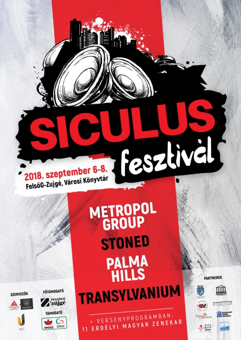 6. SICULUS fesztivál 2018 szeptember 6-8 - 2018. szeptember 6-8. között Székelyudvarhelyen újra útjára indul az egykori, nagy sikernek örvendő, legendás SICULUS fesztivál. A Hargita Megyei Hagyományőrzési Forrásközpont és Hargita Megye Tanácsa kezdeményezésére, az Udvarhelyi Ifjúsági Egyeztető Tanáccsal társzervezésben a csütörtöktől szombatig tartó rendezvény programjain minden generáció megtalálja a szívéhez közel álló eseményt.
2018-ban az ifjúság évét ünnepeljük Hargita megyében, amikor keressük a lehetőségét annak, hogy tehetséges fiatal muzsikusok számára olyan fórumot teremtsünk, amely hazai pályán a saját szerzeményt, az egyéni zenei produkciót részesíti előnyben. A versenyprogramba 11 erdélyi feltörekvő magyar zenekar nevezett be, ebből 8 zenekar tud részt venni a pénteken és szombaton délután sorra kerülő megmérettetésen. A zeneboltokban levásárolható vásárlási utalványok mellett Székelyudvarhely Megyei Jogú Város Polgármesteri hivatal 3 díjazottnak juttat fellépési lehetőséget a jövő évi Városnapok rendezvénysorozaton, továbbá a Kincses Kolozsvár Egyesület a jövő évi Kolozsvári Magyar Napokon biztosít fellépési lehetőséget a fesztivál kitüntetettjének.
A Román Televízió Magyar Adása szerkesztősége 3 nyertes zenekar számára biztosít stúdiófelvételt, az Udvarhelyi Fiatal Fórum egy díjazottat meghív a Peron Music fesztiválra.A különféle fesztiválok szervezőivel az egyeztetés még tart, várhatólag további fellépési lehetőségekhez jutnak a díjazottak.
A Román Televízió Magyar Adása szerkesztősége a fesztivál egyik partnere, stábjuk felújította és a fesztivál rendelkezésére bocsátja az egykori SICULUS fesztiválok archív felvételeit, ezeket csütörtökön, pénteken és szombaton 15:00-17:00 óra között tekinthetik meg az érdeklődők a ZújGé-ben és a Városi könyvtár filmklubjában.
Csütörtökön 18:30 órakor az egykori felvételekből Kortöredékek címmel kiállítás nyílik meg, a felvételek egy részét a Haáz Rezső Múzeum bocsátotta rendelkezésünkre, másik része egykori szervezőktől, résztvevőktől került beválogatásra.
SICULUS-szemle címmel összegezzük mindazt, amit a fesztivál múltjáról, a hazai zenés mozgalmakról, dalszövegkultúráról tudni lehet és keressük hazai magyar könnyűzenét segítő alternatívákat is. A szemle előadói: Boros Zoltán zeneszerző, rendező, a Román Televízió Magyar adásának volt zenei szerkesztője, Zilahi Csaba, a Kolozsvári Rádió zenei szerkesztője, Balázs Imre József, költő, irodalomkritikus, szerkesztő, irodalomtörténész, Demeter Csanád történész, Novák Károly történész. E szemlét kiegészíti a fiataloknak megszervezett tematikus kvíz, ahol csapatok versenyeznek a szemlén gyűjtött ismeretekből. A múlthoz tartozik az 50 éves Metropol Group zenekar pályafutása is, pénteken délután A Metropol-sztori c. kötetbemutatóra is sor kerül, majd koncert a Városi Minifoci pályán szombat este, 22:30 perckor.
Koncertprogram: Palma Hills, Stoned, Transylvanium és az 50 éves Metropol Group fellépésével.
További információk:
Zsűri: Balázs Imre József (költő, irodalomkritikus, szerkesztő, irodalomtörténész), Butu Arnold (Palma Hills zenekar), Dancs Árpád (zeneszakos tanár, zeneszerző, hangstúdió-tulajdonos), Orosz Pál Levente (rádió-szerkesztő, Transylvanium zenekar), Virányi Attila (Metropol Group), Zilahi Csaba (a Kolozsvári Rádió zenei szerkesztője)
A zsűri tiszteletbeli elnöke: Boros Zoltán (zeneszerző, rendező, a Román Televízió Magyar adásának volt zenei szerkesztője,)
Szervező: Hargita Megyei Hagyományőrzési Forrásközpont és Hargita Megye Tanácsa
Társszervező: Udvarhelyszéki Ifjúsági Egyeztető Tanács (UIET)
Partnerek: Székelyudvarhely Megyei Jogú Város Polgármesteri Hivatala, A Román Televízió Magyar Nyelvű Adása, Művelődési Ház, Székelyudvarhely, Haáz Rezső Múzeum, Székelyudvarhely, Kolozsvári Rádió Magyar Adása, Príma Rádió, Udvarhelyi Fiatal Fórum (UFF), Udvarhelyszék Kulturális Egyesület
Főtámogató: ZujGé
Támogató: Communitas Alapítvány
Információ: Hargita Megyei Hagyományőrzési Forrásközpont, Székelyudvarhely, 1918. december 1. utca 9. szám, 2. emeleti, Hargita megye, e-mail: office@hagyomany.ro, telefon: 0752-022501.