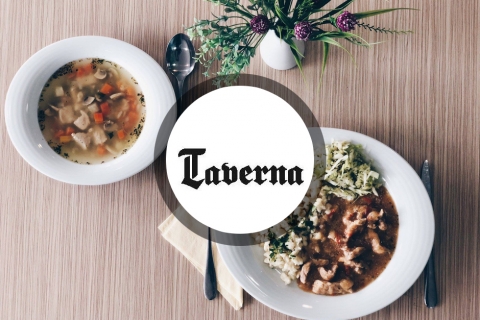 A Taverna vend�glő napi men� aj�nlata okt�ber 22-26 k�z�tt - A Taverna napi men� aj�nlata okt�ber 22-26 k�z�tt

Okt�ber 22, H�tfő
Gombakr�mleves  
Kemenc�ben s�lt feh�rkaraj, sal�ta krumpli

Okt�ber 23, Kedd
Bazsalikomos pulykaragu leves
Pan�rozott csirkemell, z�ldbors� főzel�k

Okt�ber 24, Szerda
J�kai bableves
Rakott pity�ka, kolb�sz karik�kkal, savany�s�g

Okt�ber 25, Cs�t�rt�k
Paradicsom leves z�lds�gesen, csipetk�vel
S�lt csirkecomb, majon�zes krumpli

Okt�ber 26, P�ntek
Pal�cleves diszn�h�ssal, tejf�llel
Brass�i apr�pecsenye, savany�s�g