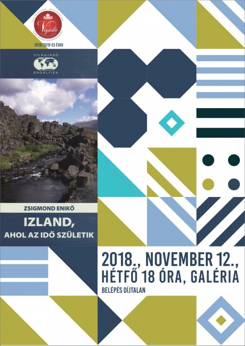 Zsigmond Enikő - Izland, ahol az idő sz�letik k�nyvbemutat�, a Sz�kelyf�ld Borvizei c�mű �sszefoglal� t�rk�p bemutat�sa - 2018. november 12-�n, h�tfőn este 18:00 �r�t�l a Vigad� Művelőd�si H�z gal�ri�ban ZSIGMOND ENIKŐ - IZLAND, AHOL AZ IDŐ SZ�LETIK
(moder�tor: Kakas Zolt�n) k�nyvbemutat�, valamint a Sz�kelyf�ld Borvizei c�mű �sszefoglal� t�rk�p bemutat�sa.
A bel�p�s d�jtalan.