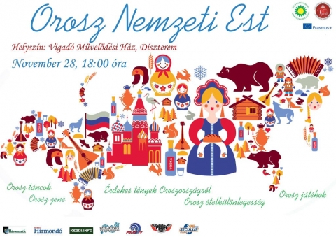 Orosz nemzeti est - Elena Ershova, oroszországi EVS önkéntes előadásában 2018 november 28-án 18 órai kezdettel minden kedves érdeklődő betekintést nyerhet a Föld legnagyobb területű ország csodálatos világába. Az est folyamán megismerkedhetnek különböző nemzeti játékokkal, táncokkal, hagyományos zenével valamint egy specifikus orosz ételkülönlegességet is megkóstolhatnak a résztvevők.
Elena, orosz nyelv és irodalom valamint testnevelés tanár Komi Köztársaságból érkezett Kézdivásárhelyre ez év júniusában és a Zöld Nap Egyesületnél tölti 11 hónapos önkéntes szolgálatát a Friend of the environment! projekt keretén belül, mely az Erasmus+ program résztámogatásával jöhetett létre. A vetített-képes bemutató orosz nyelven zajlik, melyet magyar nyelvre Kocsis Péter orosz nyelv és irodalomtanár fordít.
Ha fölkeltettük érdeklődését szeretettel várjuk szerdán a Vigadó Művelődési Ház Dísztermében, örömmel tölt el ha minél többen jönnek és érdeklődnek új kultúrák iránt. A belépés díjtalan.
Médiatámogatók: Profi Rádió, Kezdi.info, Szék-helyek.ro, Székely Hírmondó, Siculus Rádió, Polyp Tv, Háromszék
Szerző: Derzsi Katalin