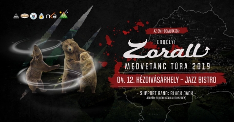 Zorall lemezbemutató koncert a Jazz Bistroban - 2019 április 12-én, pénteken este 19 órától Zorall lemezbemutató koncertre kerül sor Kézdivásárhely a Jazz Bistroban.
Ezúttal a Zorall legújabb Presszó Metál című lemezüket mutatják be.
Jegyek a helyszínen kaphatók - 20 RON
19:00 kapunyitás
20:00 Black-Jack
21:00 Z O R A L L
https://www.facebook.com/events/318404435480191/